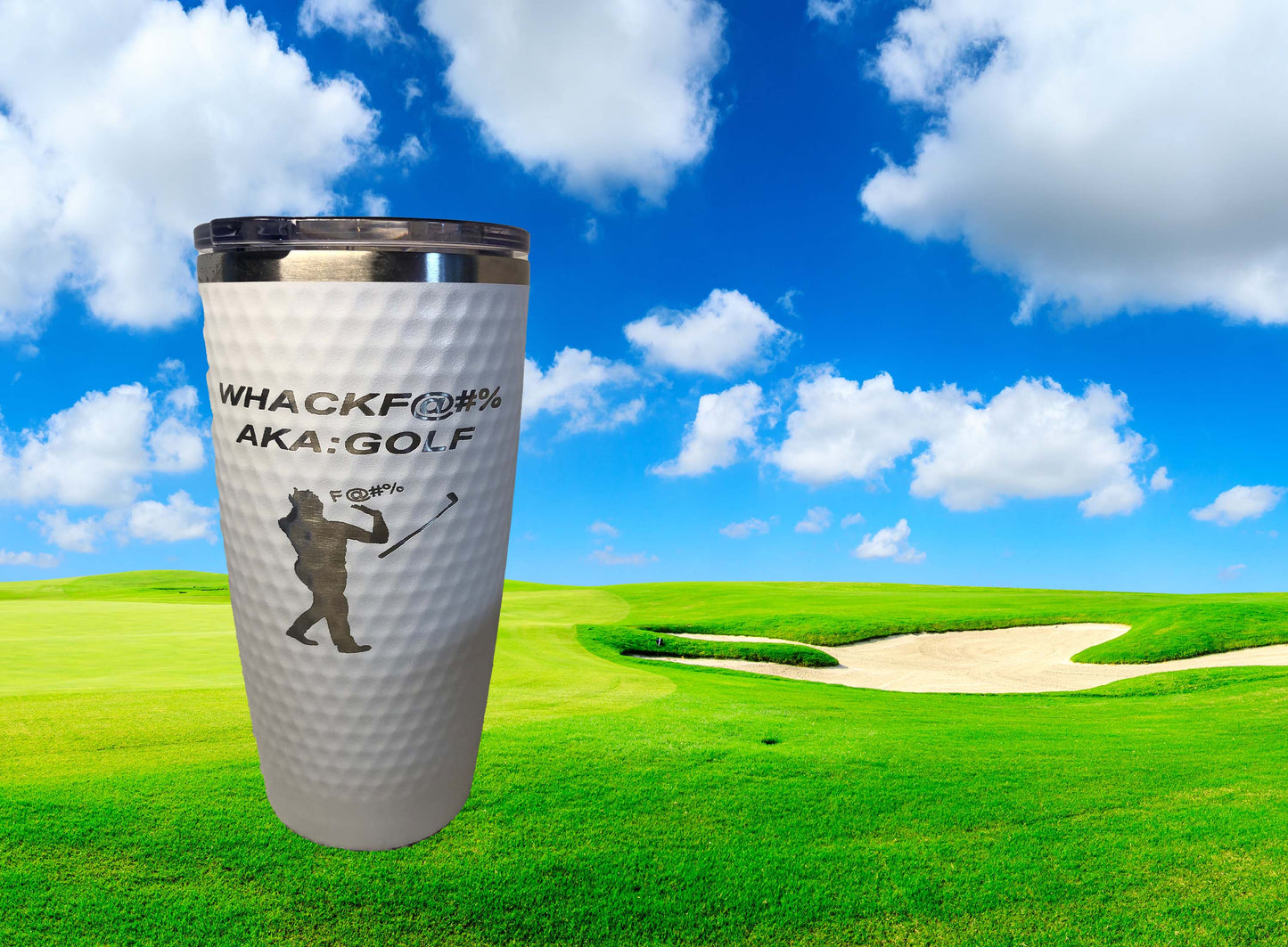 Humorous 20 oz golf tumbler with option to add name or initials